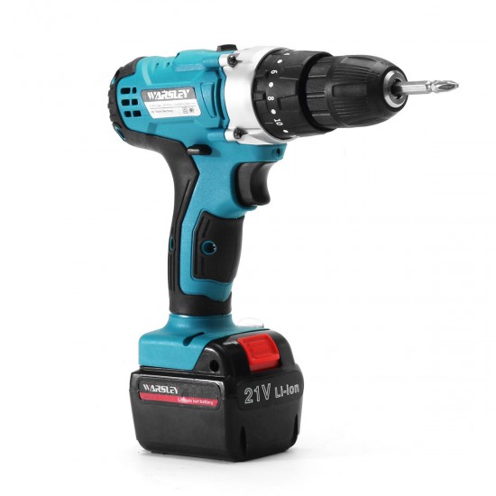 21V Cordless Power Impact Drill Rechargeable 2 Speed Electric Screwdriver Driver with 2 Batteries