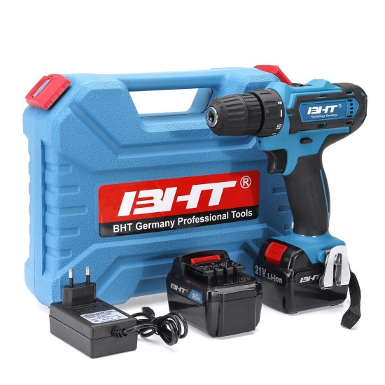 21V Impact Drill Cordless Electric Drill 18+1 Stage Lithium Power Drills Power Drilling Tool