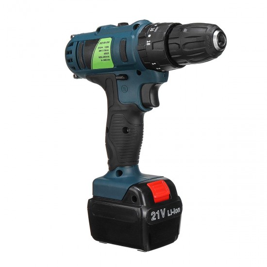 21V Li-ion Rechargeable Battery Cordless Power Impact Drill Electric Screwdriver