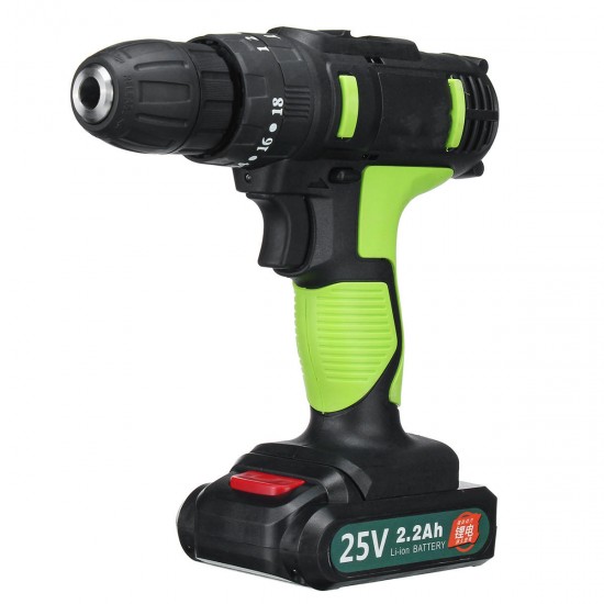 25V 2200mAh Li-ion Battery Cordless Power Impact Drill Driver Electric Screwdriver