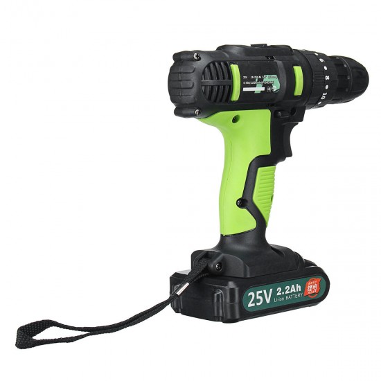 25V 2200mAh Li-ion Battery Cordless Power Impact Drill Driver Electric Screwdriver