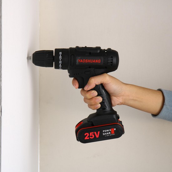 25V 3/8'' Cordless Rechargeable Electric Impact Hammer Screwdriver Drill 2 Battery 25V 3/8'' Cordless Rechargeable Electric Impact Hammer Screwdriver Drill 2 Battery