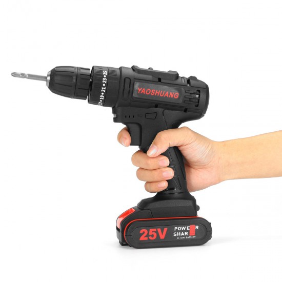 25V 3/8'' Cordless Rechargeable Electric Impact Hammer Screwdriver Drill Power with 1 Battery 25V 3/8'' Cordless Rechargeable Electric Impact Hammer Screwdriver Drill Power with 1 Battery