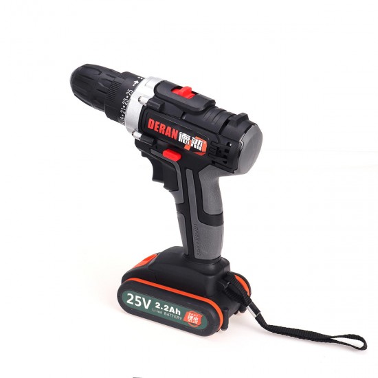 25V Cordless Electric Screwdriver Rechargable Power Drills Driver Tool 2200mAh Li-ion Battery