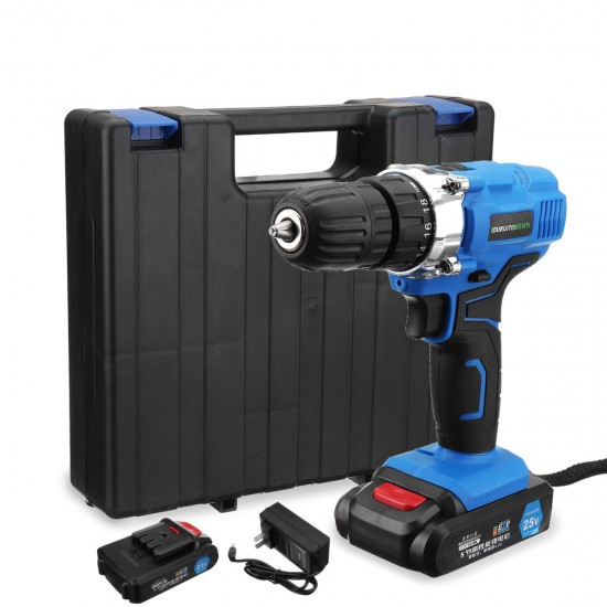 25V Dual Speed Cordless Drill Driver Electric Drill Rechargable Power Drills Driver Tool