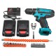 25V Rechargable Lithium Power Dirlls Set Cordless Electric Drill 2 Speed Adjustment LED Lighting Screw Tool With 1 Or 2 Batteries