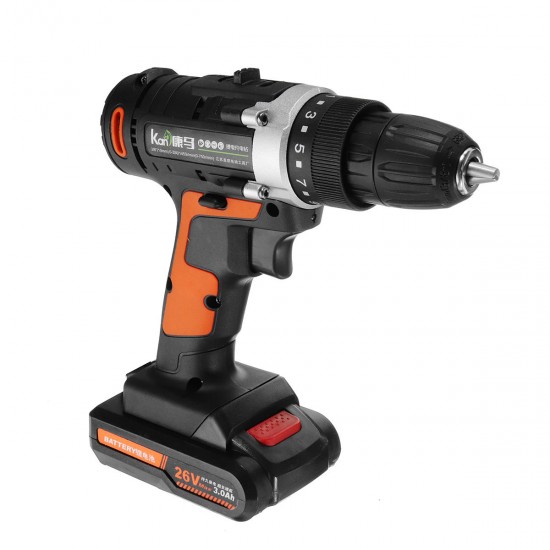 26V 350Nm Cordless Electric Drill 15+1 Screw Driver Kit with 3000mAh Lithium Battery