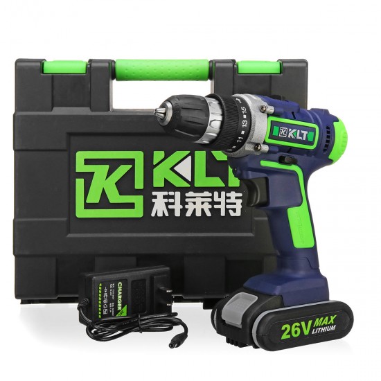 26V Electric Cordless Drill LCD Display 15 Torque Double Speed Adjustbale Power Drills W/ Li-Ion Battery Power Adapter 26V Electric Cordless Drill LCD Display 15 Torque Double Speed Adjustbale Power Drills W/ Li-Ion Battery Power Adapter