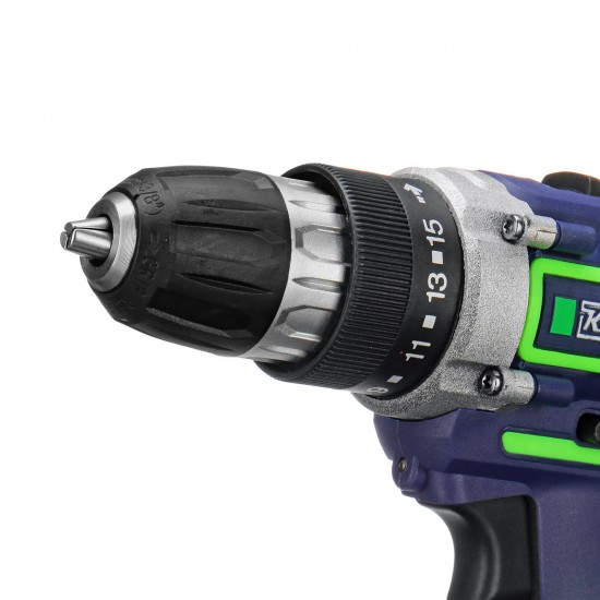 26V Electric Cordless Drill LCD Display 15 Torque Double Speed Adjustbale Power Drills W/ Li-Ion Battery Power Adapter