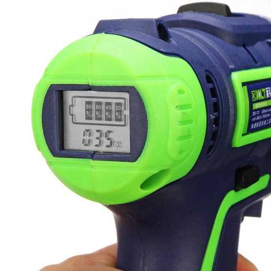 26V Electric Cordless Drill LCD Display 15 Torque Double Speed Adjustbale Power Drills W/ Li-Ion Battery Power Adapter