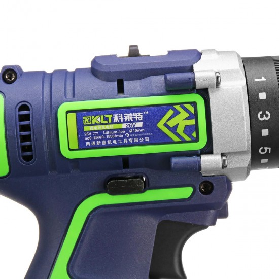 26V Electric Cordless Drill LCD Display 15 Torque Double Speed Adjustbale Power Drills W/ Li-Ion Battery Power Adapter 26V Electric Cordless Drill LCD Display 15 Torque Double Speed Adjustbale Power Drills W/ Li-Ion Battery Power Adapter
