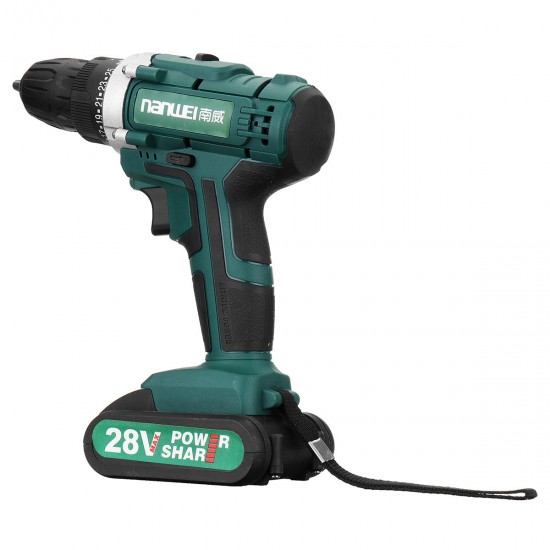 28V NW-28SX-2 LED Electric Drill Set Cordless Double Speed Driver Screwdriver With Li-Ion Battery