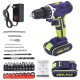 3 In 1 Hammer Drill 48VF Cordless Drill Double Speed Power Drills LED lighting 1/2Pcs Large Capacity Battery 50Nm 25+1 Torque Electric Drill