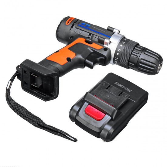 30V Cordless Rechargeable Power Drill Driver Electric Screwdriver with 2 Li-ion Batteries