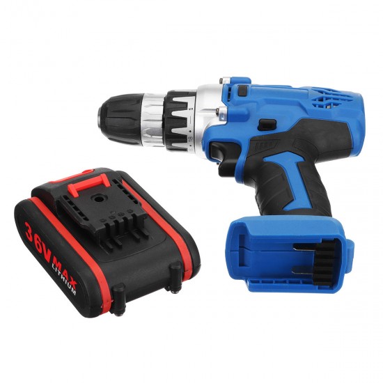 36V 1.3A Cordless Rechargeable Power Drill Driver Electric Screwdriver W/ 1 or 2 Li-ion Battery