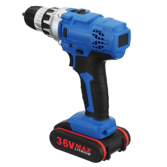 36V 1.3A Cordless Rechargeable Power Drill Driver Electric Screwdriver W/ 1 or 2 Li-ion Battery
