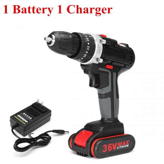 36V Cordless Lithium Electric Screwdriver Power Drill Driver Drilling Machine with Charger