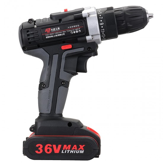 36V Cordless Power Drills Dual Speed Electric Screwdriver Drill Polishing W/ 1 or 2 Li-ion Battery