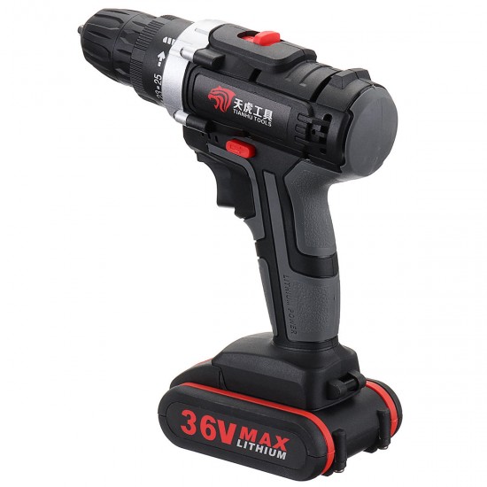 36V Cordless Power Drills Dual Speed Electric Screwdriver Drill Polishing W/ 1 or 2 Li-ion Battery