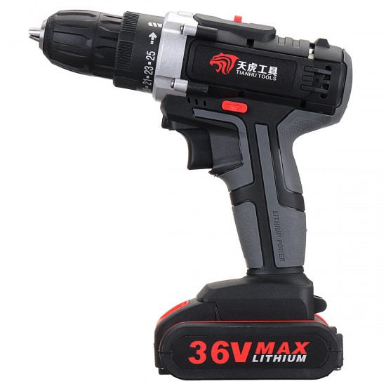 36V Dual-used Drill 2 Speed Electric Drill Charging Drill Lithium Power Drill Household Hand Drill