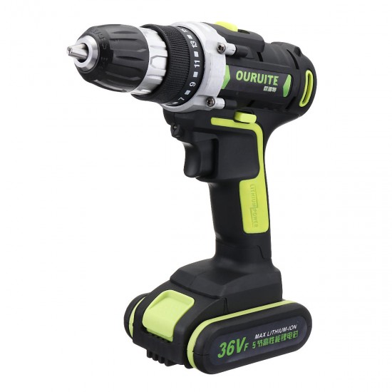 36V Electric Cordless Drill LED Lighting Double Speed Li-Ion Battery Power Drills Home Repair Tool