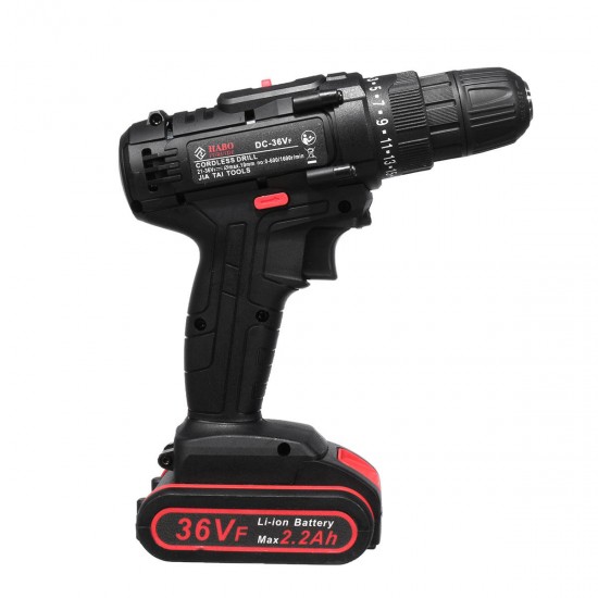 36V Electric Cordless Drill Screwdriver Dual Speed 25 Torque LED with Li-ion Battery