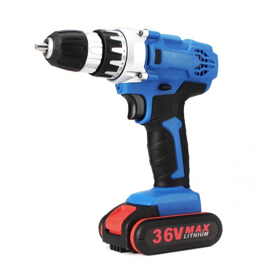 36V Electric Drill Cordless Power Screwdriver 18+1 Torque W/ 1 or 2 Li-ion Battery