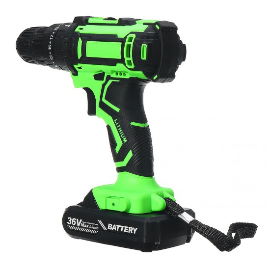 36V Electric Hand Drill Driver 25+3 Torque Setting Power Drilling DIY Work W/ 1 Or 2 Li-ion battery