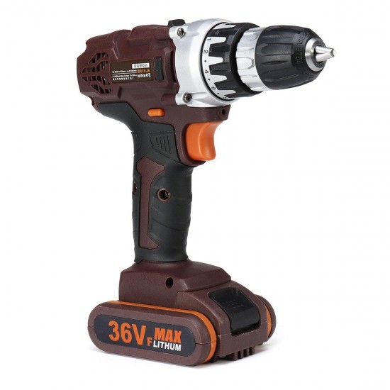 36V Rechargable Power Drills Cordless Lithium Electric Drill 18+1 Torque Stage