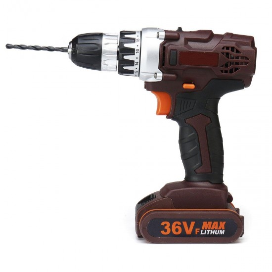 36V Rechargable Power Drills Cordless Lithium Electric Drill 18+1 Torque Stage