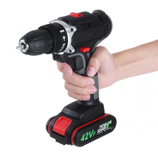 42V 7500mAh Multifunctional Electric Drill Dual Speed Cordless Power Screwdriver Set with Li-ion Battery