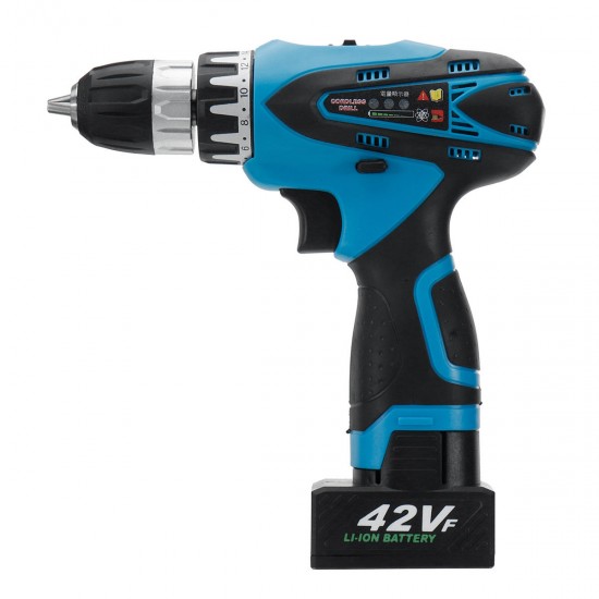 42V 9000mAh Electric Cordless Drill Driver LED 2-Speed Screwdriver W/ 1 or 2 Li-Ion Battery