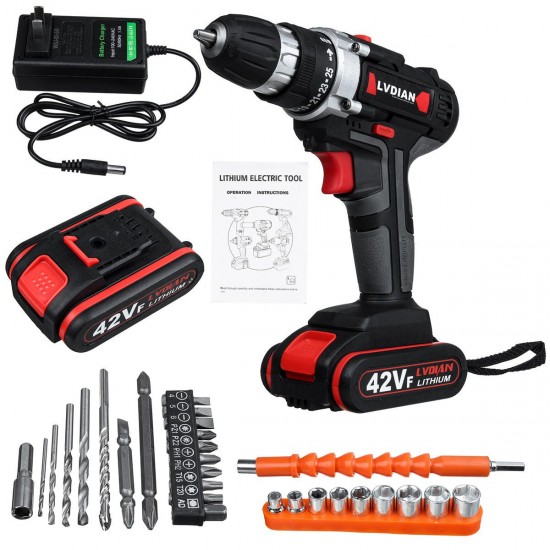 42V Li-ion Battery Cordless Electric Impact Drill Driver Electric Screwdriver