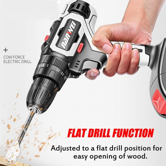 42VF 5*1500mah Electric Drill Driver 2 Speed 36NM Power Drills W/ 1 or 2 Battery 25+3 Torque DIY Powerful Tool