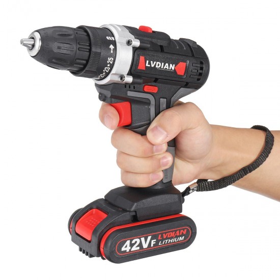 42VF Li-Ion Battery Cordless Rechargeable Electric Impact Drill Driver Screwdriver LED Light