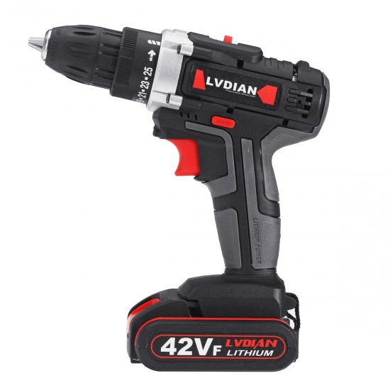 42VF Li-Ion Battery Cordless Rechargeable Electric Impact Drill Driver Screwdriver LED Light