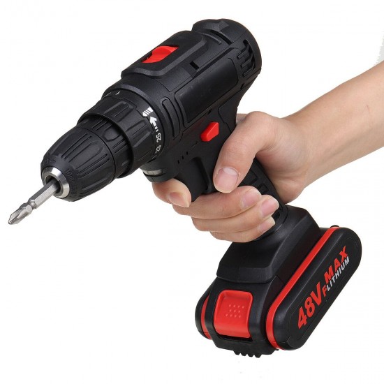 48V 1500mah Electric Cordless Drill Mini Drill Lithium-Ion Battery Electric Hand Drill Driver 28N.m Power Screw Driver With LED Working Light