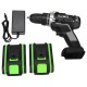 48V 18 Gear Power Drills Cordless Electric Drill 2 Speed LED lighting Powerful Driling Tool