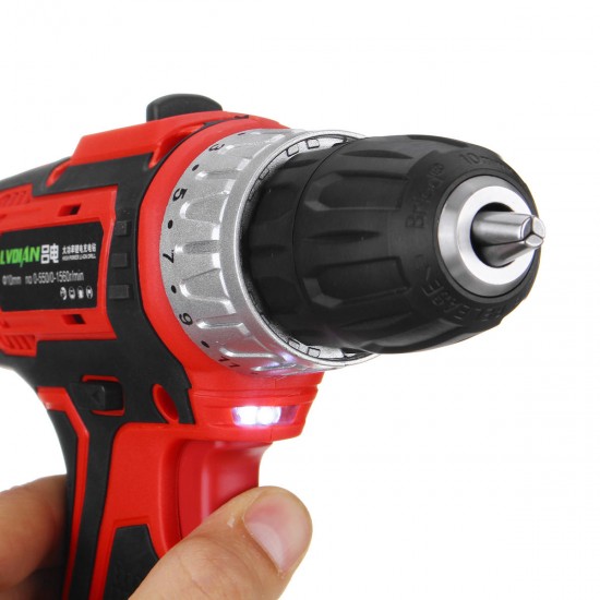 48V 2 Speed Cordless Electric Screwdriver Rechargeable Battery LED Lighting Power Drills Driver