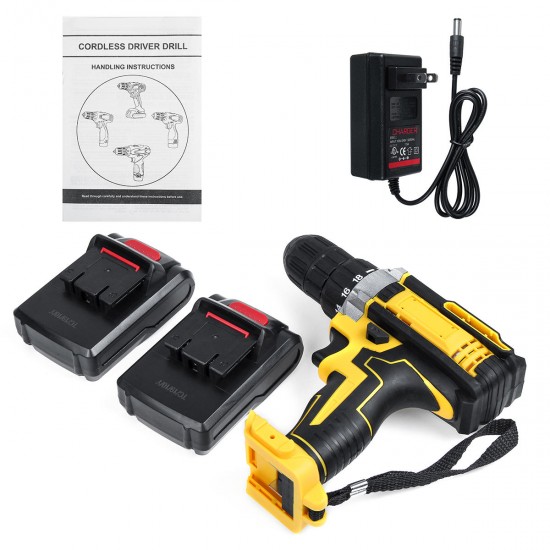 48V 2 Speed Electric Drill Li-Ion Rechargeable Power Hand Drill 18 Gear With LED Working Light Forward/Reverse Switch Function 48V 2 Speed Electric Drill Li-Ion Rechargeable Power Hand Drill 18 Gear With LED Working Light Forward/Reverse Switch Function