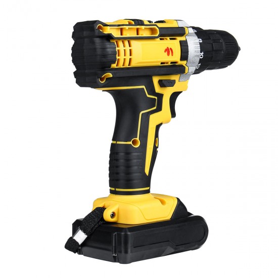 48V 2 Speed Electric Drill Li-Ion Rechargeable Power Hand Drill 18 Gear With LED Working Light Forward/Reverse Switch Function