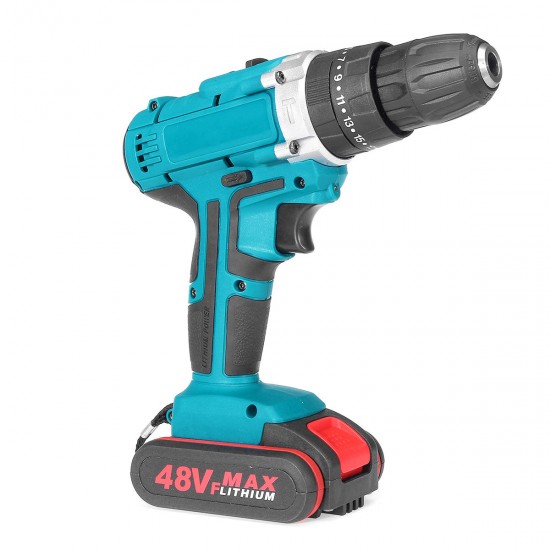 48V 2 Speed Power Drills Cordless Electric Drill 13000mAh 25+3 Torque Drilling Tool With 2 Li-ion Batteries 48V 2 Speed Power Drills Cordless Electric Drill 13000mAh 25+3 Torque Drilling Tool With 2 Li-ion Batteries