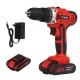 48V 25+3 Gear Rechargable Electric Drill Cordless Impact Drill Mini Wireless Electric Screwdriver With 1 or 2 Li-ion Battery