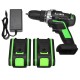 48V 3 In 1 Cordless Power Drills 15+1 Torque Drilling Tool Dual Speed Electric Screwdriver Drill W/ 1 or 2 Li-ion Battery