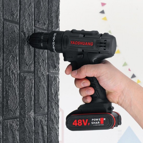 48V 3/8'' Cordless Rechargeable Electric Impact Hammer Screwdriver Drill with 1 Battery 48V 3/8'' Cordless Rechargeable Electric Impact Hammer Screwdriver Drill with 1 Battery