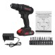 48V 3/8'' Cordless Rechargeable Electric Impact Hammer Screwdriver Drill with 1 Battery