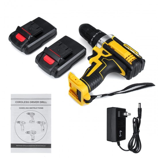 48V Cordless Electric Drill Impact Drill Powerful Driver Drill 25-28Nm With 1 Or 2 Li-ion Battery