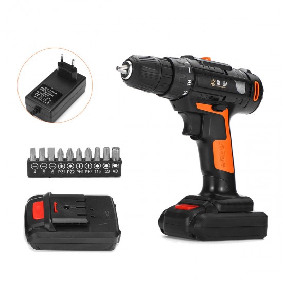48V Electric Drill Cordless Rechargeable Screwdriver Drill Screw Set Repair Tools Kit