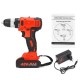 48VF 2000mAh Cordless Rechargeable Brushless Electric Drill W/ 1or 2 Battery