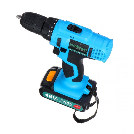 48VF 3000mAh Electric Drill Cordless Rechargeable Power Screwdriver 25+1 Torque W/ 1 or 2 Li-ion Battery